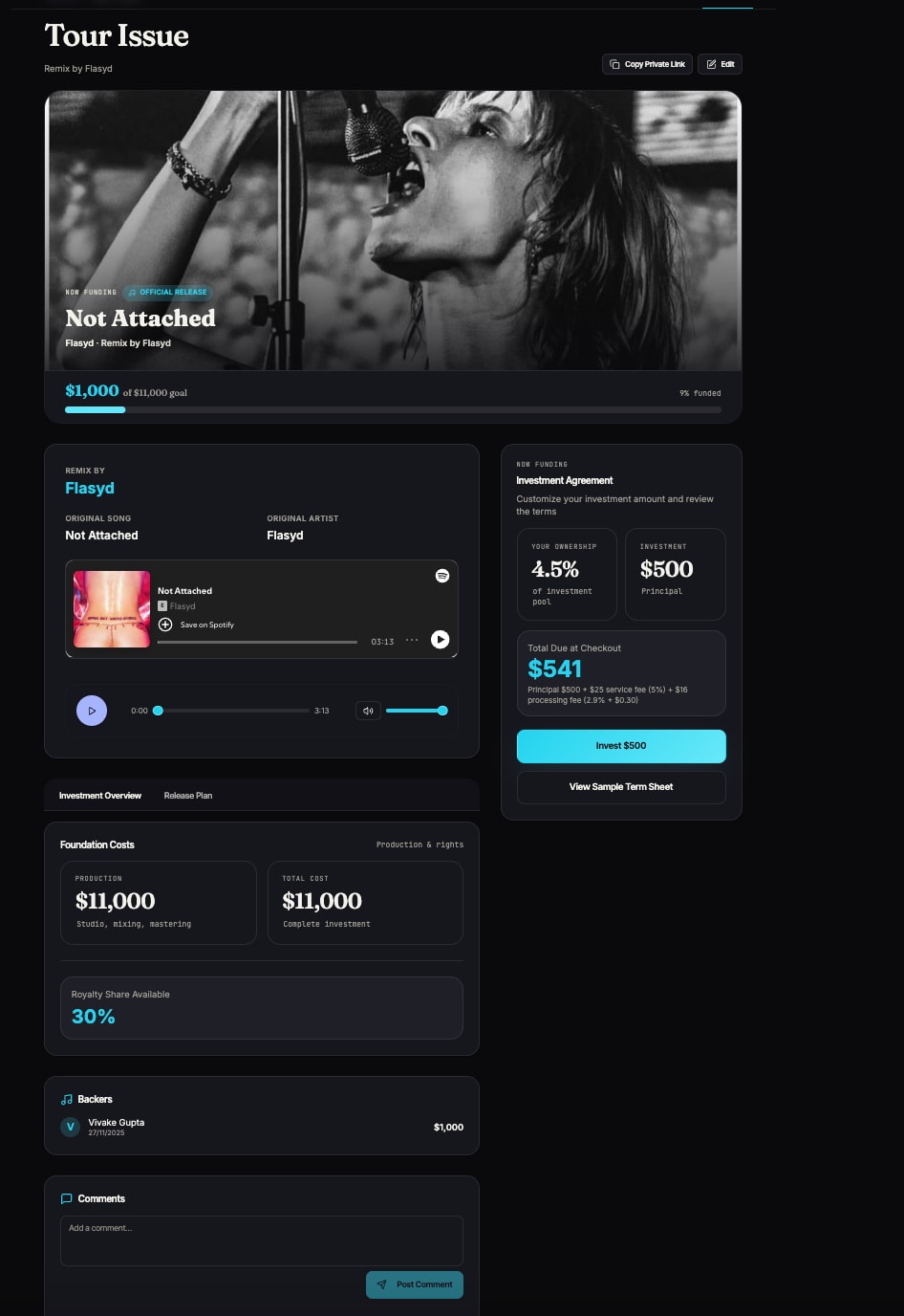bushido funding page for Tour Issue by Flasyd